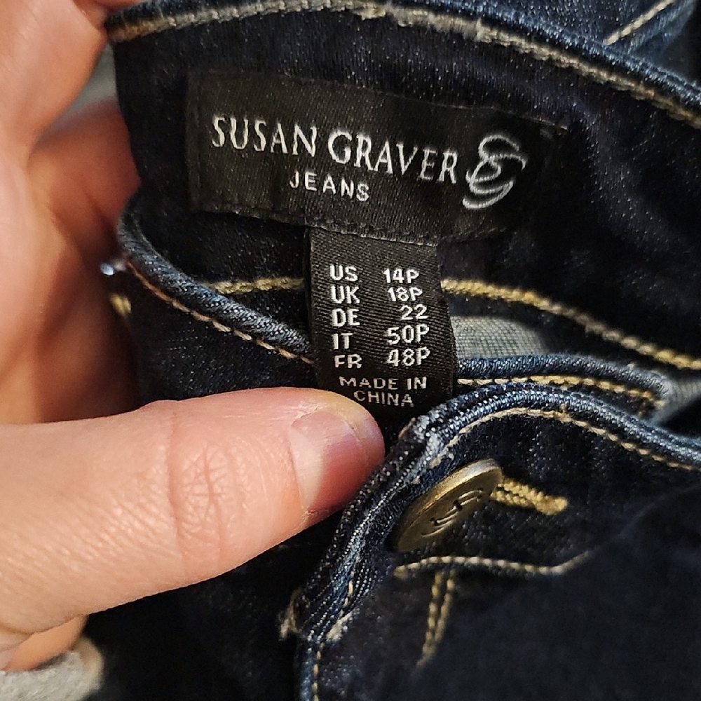 Susan Graver (14) Dark Blue Women Jeans - Picture 2 of 4